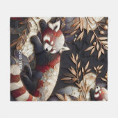 Fantasy Schattigee rode panda kunst Fleece Deken (Voorkant (Horizontaal))