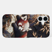 Fantasy Schattigee rode panda kunst iPhone Hoesje (Achterkant horizontaal)