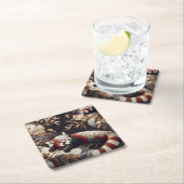 Fantasy Schattigee rode panda kunst Kartonnen Onderzetters (Insitu)