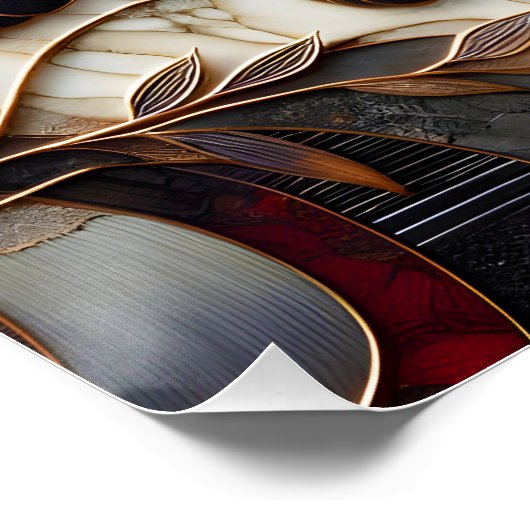 Fantasy Schattigee rode panda kunst Perfect Poster (Hoek)