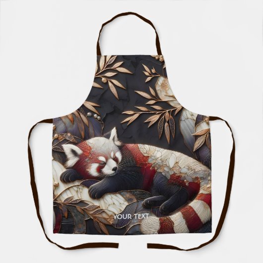 Fantasy Schattigee rode panda kunst Schort (Voorkant)