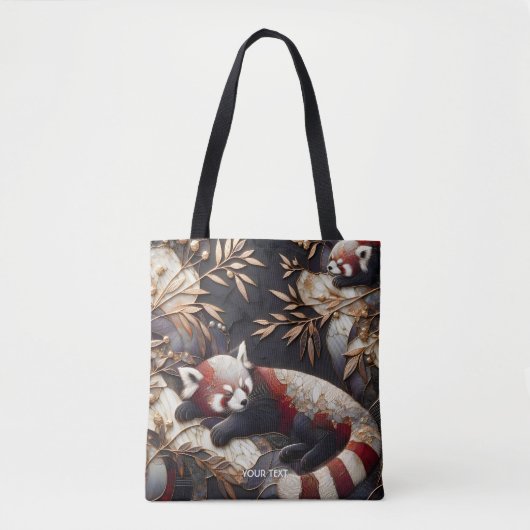 Fantasy Schattigee rode panda kunst Tote Bag (Voorkant)