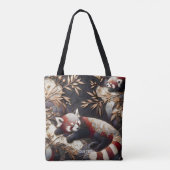 Fantasy Schattigee rode panda kunst Tote Bag (Achterkant)