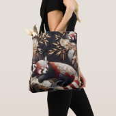 Fantasy Schattigee rode panda kunst Tote Bag (Dichtbij)