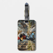 Fantasy Schattigee Roster Zonnebril Bloemen Bagagelabel (Achterkant verticaal)