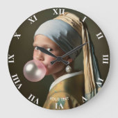 Fantasy Schattigee Roze Bubble Gum Grote Klok (Voorkant)