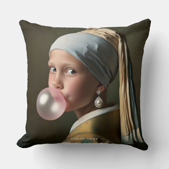 Fantasy Schattigee Roze Bubble Gum Kussen (Voorkant)