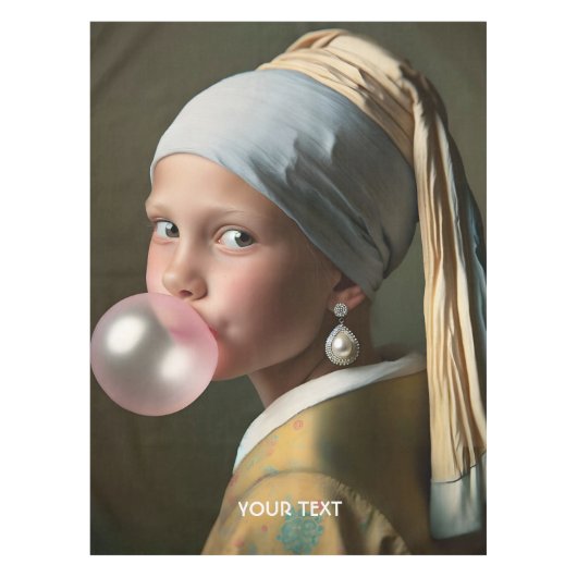 Fantasy Schattigee Roze Bubble Gum Tafelkleed (Voorkant)