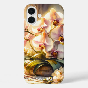 Fantasy Schattigee Roze Orchideeën Waterverf iPhone 16 Plus Hoesje