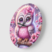 Fantasy Schattigee Roze Uil Sakura Grote Klok (Hoek)