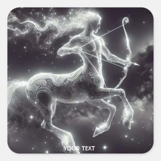 Fantasy Schattigee ruimtesterren Centaur Vierkante Sticker (Voorkant)
