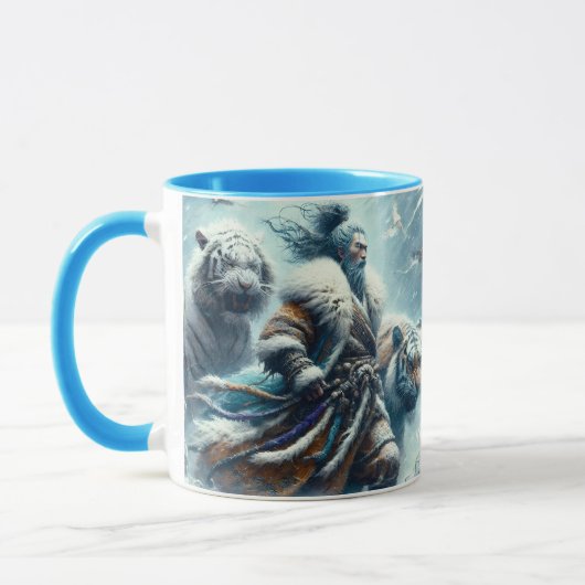 Fantasy Schattigee Samurai wintertijgers Mok (Links)