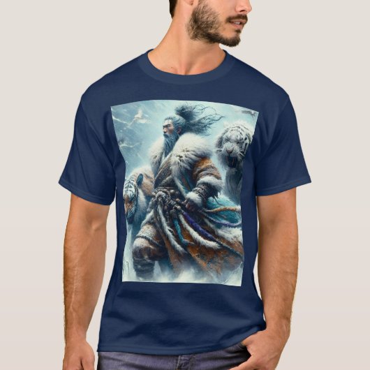 Fantasy Schattigee Samurai wintertijgers T-shirt (Voorkant)