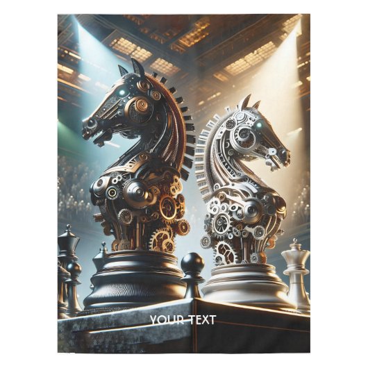 Fantasy Schattigee schaakridders stukken Tafelkleed (Voorkant)