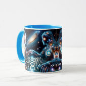 Fantasy Schattigee schaakruimte Sterren Mok (Voorkant links)
