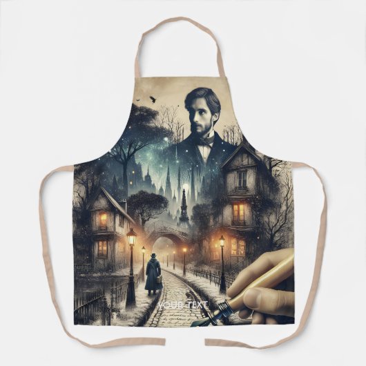 Fantasy Schattigee schrijfster Paris Streets Schort (Voorkant)