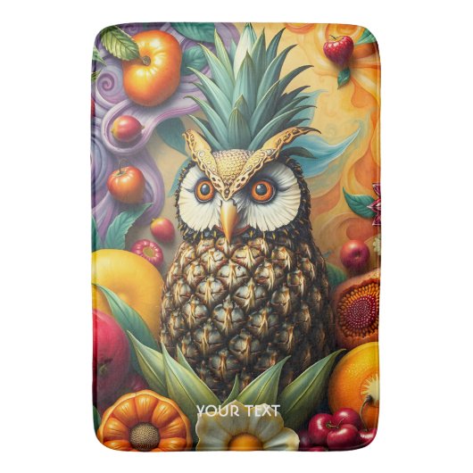 Fantasy Schattigee serene ananas uil Badmat (Voorkant Verticaal)