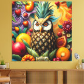 Fantasy Schattigee serene ananas uil Canvas Afdruk (Insitu (Woonkamer))