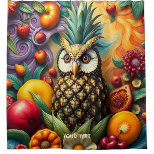 Fantasy Schattigee serene ananas uil Douchegordijn