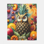 Fantasy Schattigee serene ananas uil Fleece Deken (Voorkant)