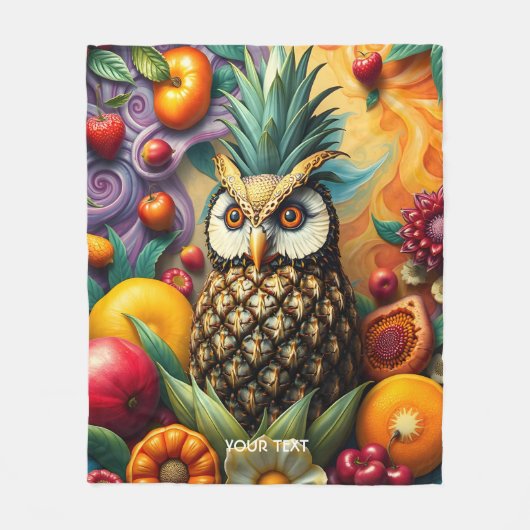 Fantasy Schattigee serene ananas uil Fleece Deken (Voorkant)