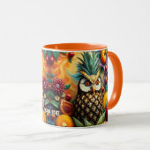 Fantasy Schattigee serene ananas uil Mok (Voorkant rechts)