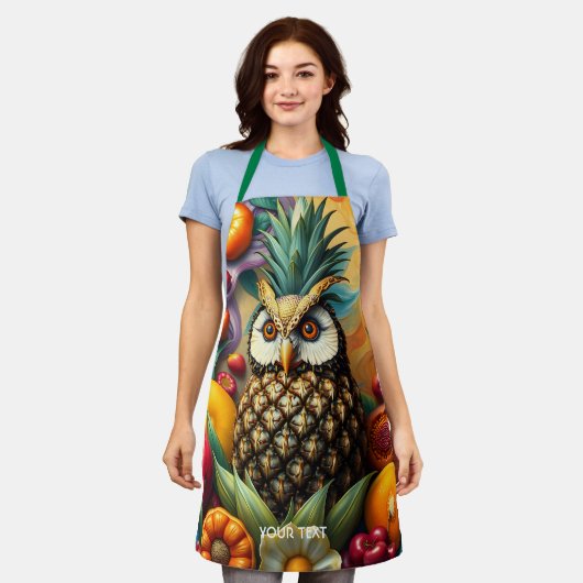 Fantasy Schattigee serene ananas uil Schort (Gedragen)