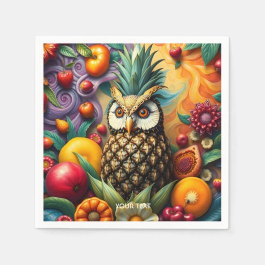 Fantasy Schattigee serene ananas uil Servet (Voorkant)
