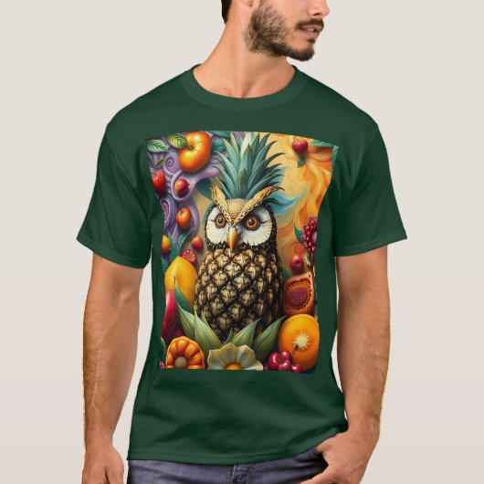 Fantasy Schattigee serene ananas uil T-shirt (Voorkant)