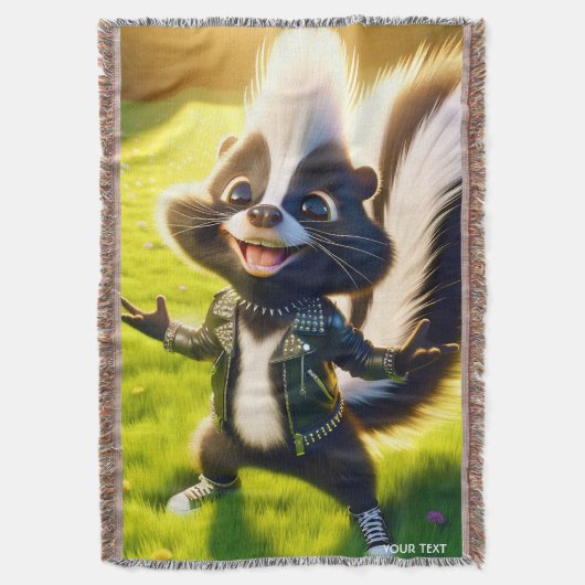 Fantasy Schattigee Skunk Punk stijl Deken (Voorkant Verticaal)