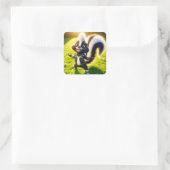 Fantasy Schattigee Skunk Punk stijl Vierkante Sticker (Tas)