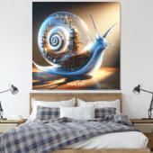 Fantasy Schattigee slak Steampunk Stad Canvas Afdruk (Insitu (Slaapkamer))