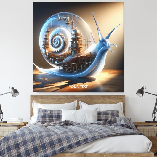 Fantasy Schattigee slak Steampunk Stad Canvas Afdruk (Insitu (Slaapkamer))