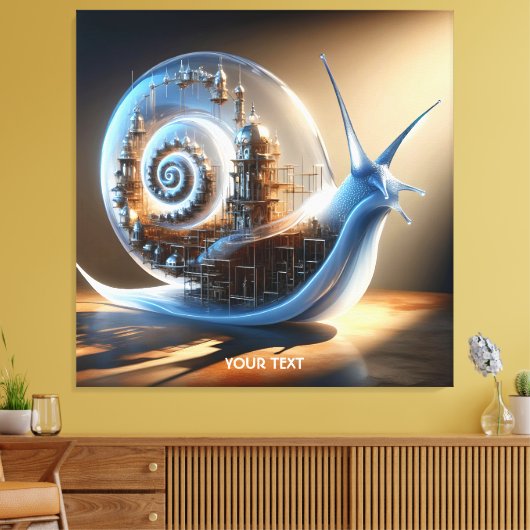 Fantasy Schattigee slak Steampunk Stad Canvas Afdruk (Insitu (Woonkamer))