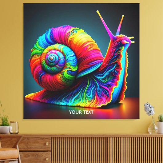 Fantasy Schattigee slak vele kleuren Canvas Afdruk (Insitu (Woonkamer))