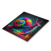 Fantasy Schattigee slak vele kleuren Tegeltje (Zijkant)