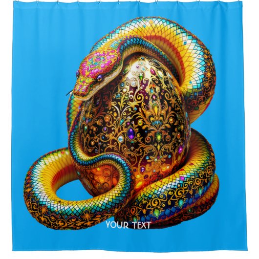 Fantasy Schattigee Snake Egg Vibrant Douchegordijn (Voorkant)