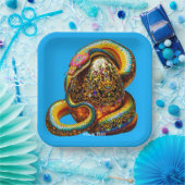 Fantasy Schattigee Snake Egg Vibrant Papieren Bordje (Feest)