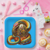Fantasy Schattigee Snake Egg Vibrant Papieren Bordje (Feest)