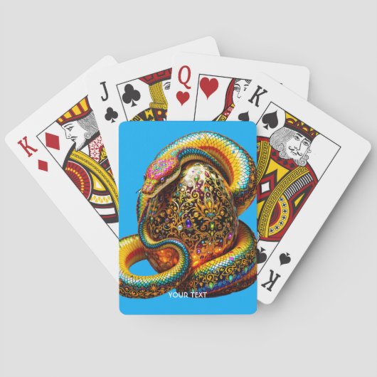 Fantasy Schattigee Snake Egg Vibrant Pokerkaarten (Achterkant)
