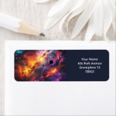Fantasy Schattigee Space Scenes Collage Etiket (Insitu)