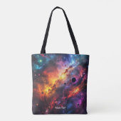 Fantasy Schattigee Space Scenes Collage Tote Bag (Achterkant)