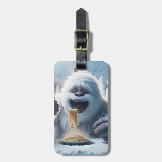 Fantasy Schattigee Spaghetti Yeti Snow Bagagelabel (Voorkant verticaal)