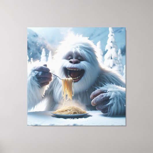 Fantasy Schattigee Spaghetti Yeti Snow Canvas Afdruk (Voorkant)