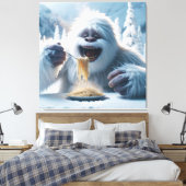 Fantasy Schattigee Spaghetti Yeti Snow Canvas Afdruk (Insitu (Slaapkamer))