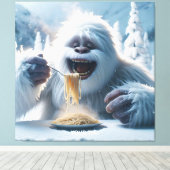 Fantasy Schattigee Spaghetti Yeti Snow Canvas Afdruk (Insitu (Houten vloer))