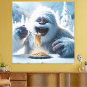Fantasy Schattigee Spaghetti Yeti Snow Canvas Afdruk (Insitu (Woonkamer))