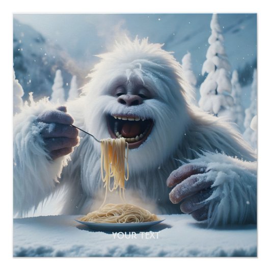 Fantasy Schattigee Spaghetti Yeti Snow Perfect Poster (Voorkant)