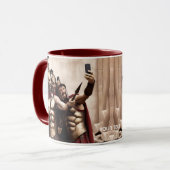 Fantasy Schattigee Spartan Warriors Selfie Mok (Voorkant links)