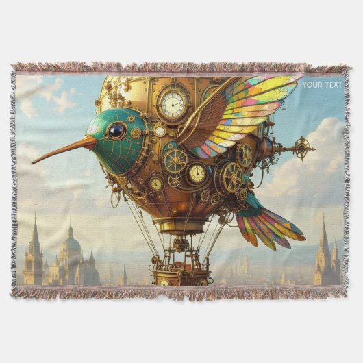 Fantasy Schattigee Steampunk Bird Sky Deken (Voorkant)